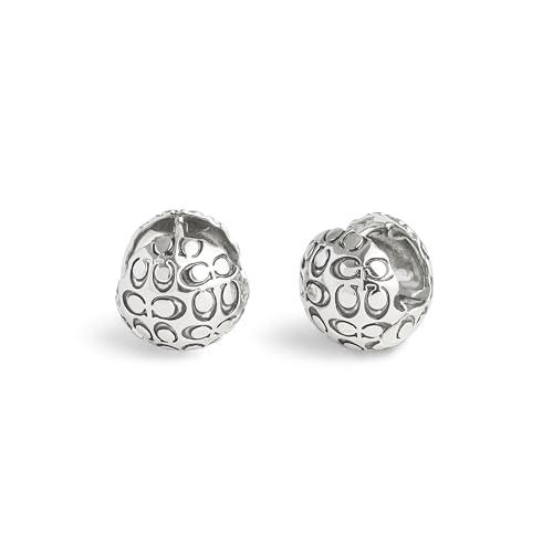 COACH Women's Signature Quilted Orb Huggie Earrings