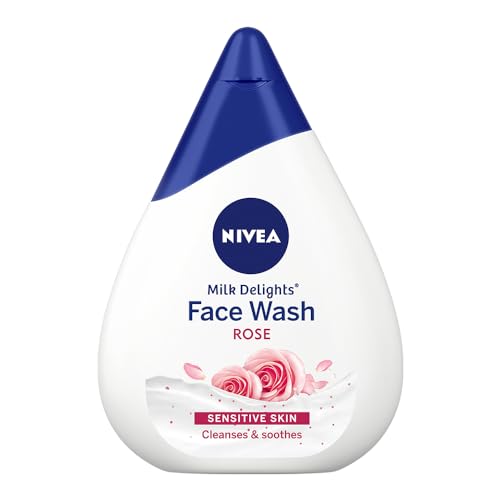 NIVEA Milk Delights Face Wash Caring Rosewater For Sensitive Skin 100ml, 100 ml