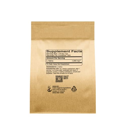 Pure Original Ingredients L-Valine (1Lb) Essential Amino Acid Supplement Powder #TOP1