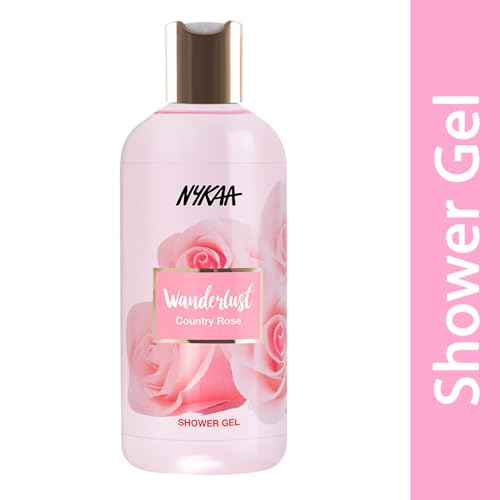 Image of Wanderlust Country Rose Shower Gel, 300 ml| Nourishes & Hydrates| Gentle Cleanser| Floral Fragrance of Country Rose |Enriched With Aloe Vera| Paraben-Free, Vegan Formula| Suitable for All Skin Types | Nourishes & Hydrates, Gentle Cleanser, Floral Fragrance of Country Rose, Enriched With Aloe Vera, Paraben-Free, Vegan Formula