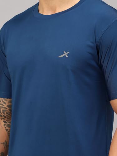 Image of VECTOR X Self Design Men Round Neck T-Shirt 100% Polyerster (Pack of 1)