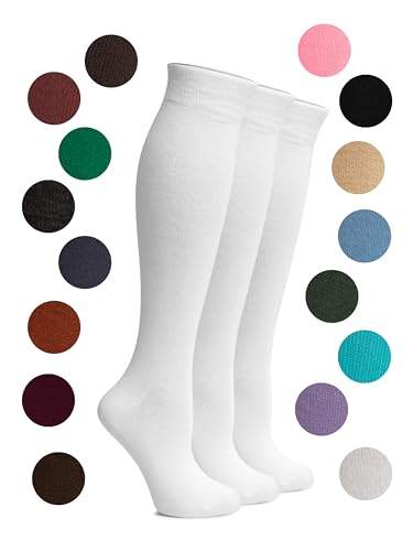 Hugh Ugoli Choose Colors & Make Your Custom Order | Women's Rayon Derived from Bamboo Knee High Socks Size 5-8/8-11, 3 Pairs