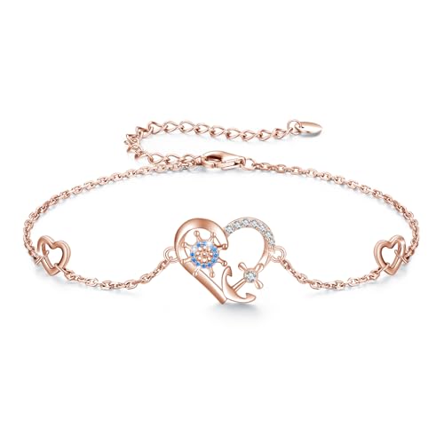 Image of MEDWISE Multicolor Anchor Ankle Bracelets 925 Sterling Silver Anchor Jewelry Adjustable Anklet Summer Beach Jewelry for Daughter Women Wife Mom Christmas Gifts 2025