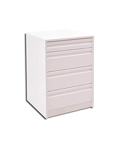 arelwood Cajonera Frente Postformado Haya-D Montada 55x50-4 cajones (1 Cajón 8 cm)+(3 Cajones 16 cm) Alto 64,8 cm.