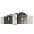 KEIKI 12x20 FT Outdoor Metal Storage Shed Garage with Double Doors, Large Capacity Steel Utility Shed for Vehicle Equipment and Garden Tool Storage, Weather Resistant Backyard Shed