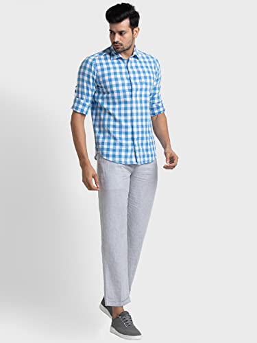 Image of Colorplus Tailored Fit Dark Blue Trouser for Men