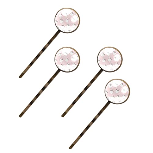 Épingles à cheveux roses anti-glisse motif chat mignon pour fillette