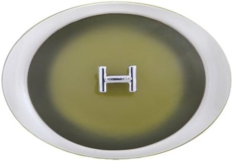 Starfrit Heritage 6-Quart Enameled Cast Iron Pan with Lid Shaded Green