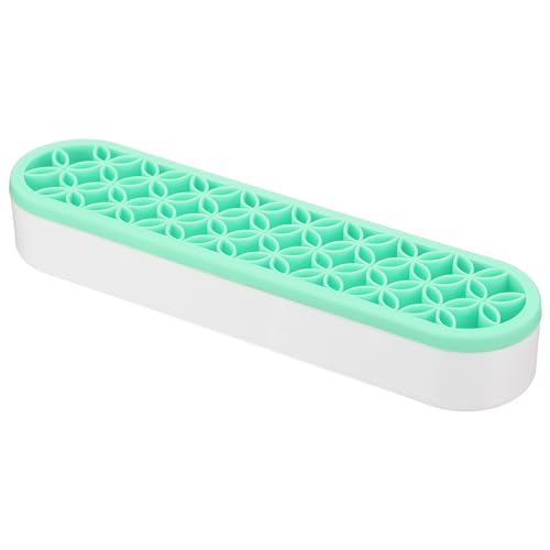 Image of PATIKIL Diamond Painted Pen Holder, Silicone Makeup Brush Holder Multi-Purpose Cosmetic Storage Box Desktop Organizer for Art Craft, Green