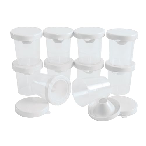 Colorations No-Spill White Lid Tempera Paint Cups for Kids Value Classroom Pack Painting Supply (10 pack) Model:10WPC
