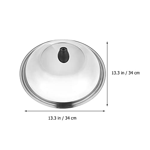 Couvercle de cuisson 34cm en acier inoxydable avec verre visible pour wok