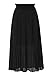GOOBGS Women's Pleated A-Line High Waist Swing Flare Midi Skirt Black Large/X-Large