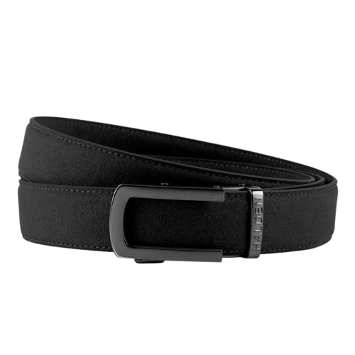 Image of HALDEN Micro Fiber Suede Belt for Men | Vegan Ratchet Belt with Magnetic Auto-Lock Buckle | Adjustable Formal Belt Fits Up to 44 Inch Waist