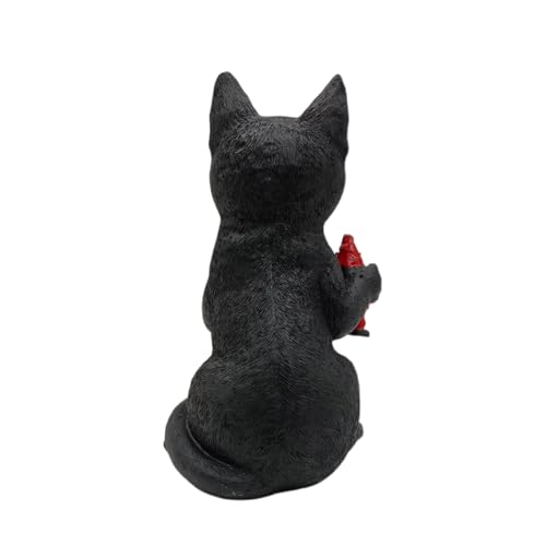 Figurine de chat noir pour bibliothèque et décoration de salon chaleureux