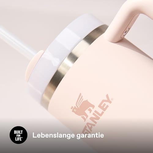 STANLEY 1913 Quencher H2.0 Flowstate Trinkflasche Mit Strohhalm 1.2L - Thermobecher Kühlt Bis 11 Stunden, 48 Stunden Eisgekühlt - Spülmaschinenfest - Thermosflasche BPA Frei Edelstahl - Rose