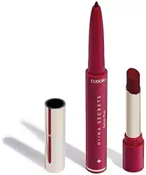 Nina Secrets Batom e Delineador 2 em 1, Vermelho Intenso, Longa Duração, Acabamento Matte