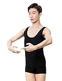 Daydance Black Tank Men Leotards for Ballet, Dance, Gymnastics
