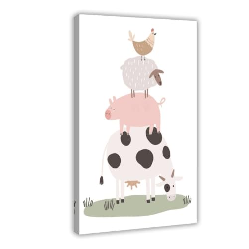 Décoration de salle de jeux de ferme : créez un coin d'éveil avec ces 4 toiles pour enfant
