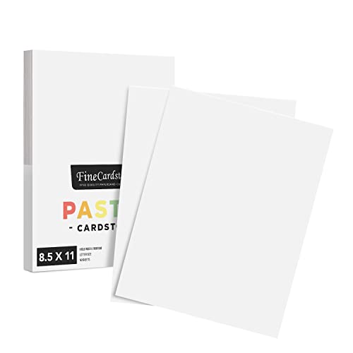 8.5 X 11" White Pastel Color Cardstock Paper - Great For Arts And Crafts, Wedding Invitations, Cards And Stationery Printing | Medium To Heavy Card Stock 110Lb Index (199Gsm) | 50 Sheets Per Pack #TOP28