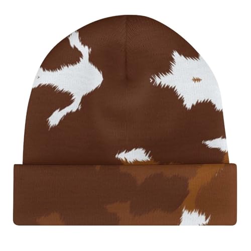 Cow Print Animal Pattern Kids Beanie Hat for for Girls Boys Children Cap Winter Knitted Chemo Cancer Headwear Accessories Gifts Decoration Black4