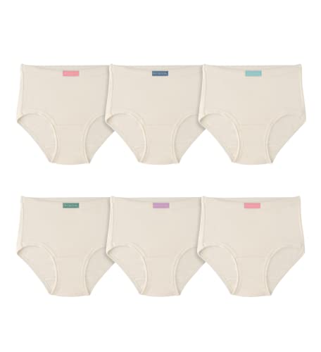 Fruit of the Loom Toddler Girls Natural Cotton Brief 6 Pack, 2T/3T, Assorted