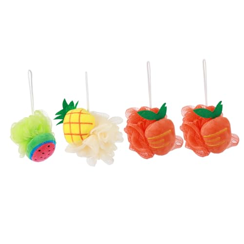 SAFIGLE 4 Piezas Esponjas de Exfoliantes de Malla de Coloridas Ducha Adultos y Limpieza y Relajación