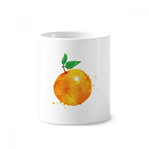 Porte-brosse à dents stylo orange motif fruit céramique blanche tasse 350ml