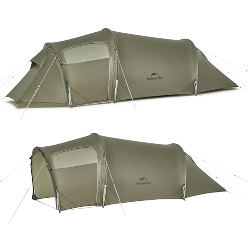 Naturehike Opalus UL 4 Season Tents for Camping, Windproof 2-3 Person Winter Camping Tent, Double Layer Cold Weather Tunnel Tent with Vestibule