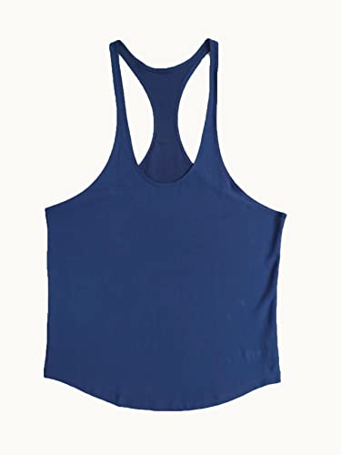 Tnwuboln Men's Stringer Bodybuilding Workout Gym Tank Tops 3 Pack Training Cotton Fitness Y Back T Shirts #TOP4