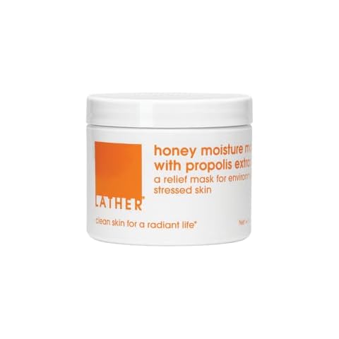 LATHER Honey Moisture Mask With Propolis Extract - Hydrating Face Mask for Dull Skin - Visibly Renew, Moisturize & Boost Hydration for Combination, Mature & Dry Skin - 4 Oz Cover