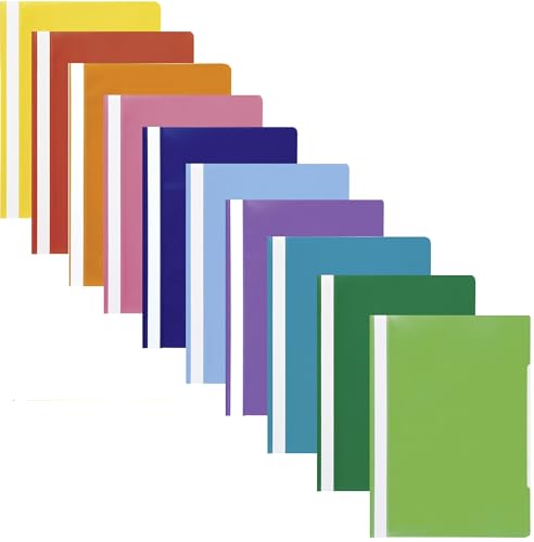 Brunnen Schnellhefter A4, Polypropylen, farblich sortiert, transparenter Deckblatt, (10 Farben, Set)