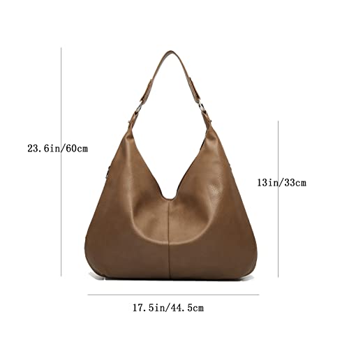 Image of Hobo Bags for Women Soft PU Leather Slouchy Bag Shoulder Purse with Zipper