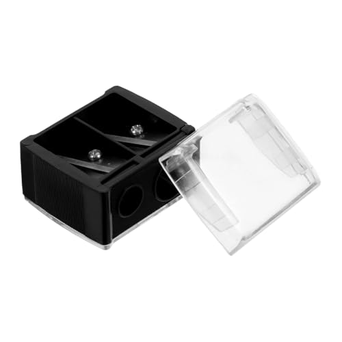 FOMIYES Double Hole Eyebrow Pencil Sharpener for Eyebrow Crayon Lip Liner and Eyeliner Compact and Easy to Use Black