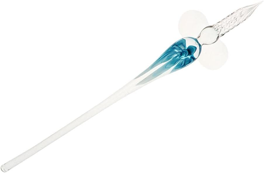 Vintage Style Glass Dip Pen Glass Writing Crystal Pen with Shelf