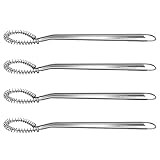 Homoyoyo Manueller Edelstahl Schneebesen 4 Stück mit Spiralschneebesen Milchaufschäumer und Honigrührer für Kochen und Backen