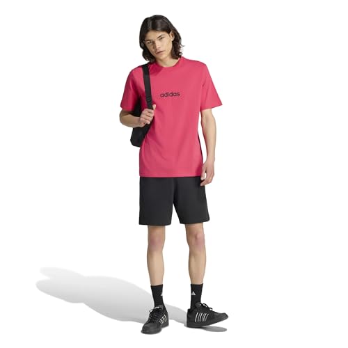 adidas Herren Essentials Linear Single Jersey Shirt, Power pink/Black, S – Ansicht 6