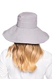 Coolibar UPF 50+ Women's Beach Hat - Sun Protective (One Size- Black/White Ticking)