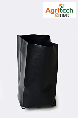 Image of Agritech Black Nursery Cover /Plant Grow Bag - 25 Nos (14x14, 25)