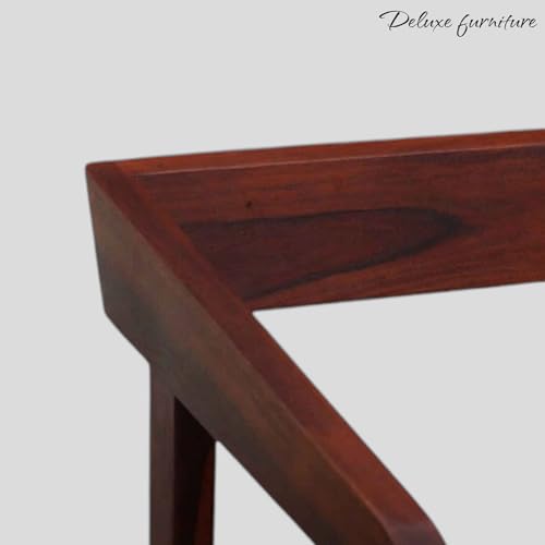 Image of Solid Sheesham Aram Chair for Living Room| Wooden Chair | Outdoor & Indoor Home Dining Room Furniture (Honey Oak)