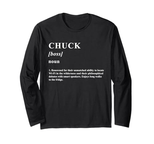 Chuck - Camiseta Divertida con definición de Nombre Manga Larga