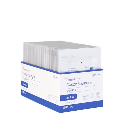 Compresa de gasa tejida CurityTM Premium, estéril, 4 x 4 pulgadas, 12 capas, caja de 16 cajas con 10 paquetes (5 en un paquete) miniatura 1