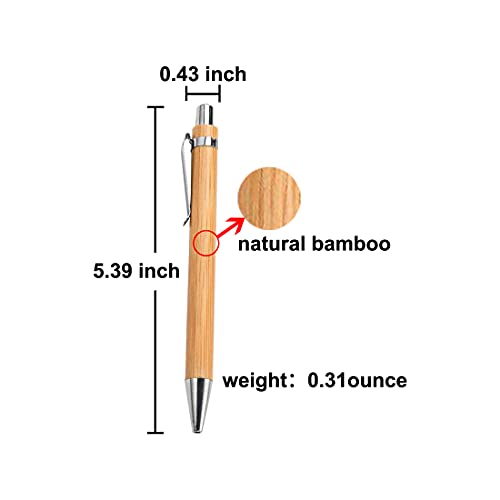 Bamboo Retractable Ballpoint Pen(12 Pack),Black Ink 1Mm Sustainable Pens For Journaling Writing Office Supplies Eco Friendly Products Set Pens #TOP3