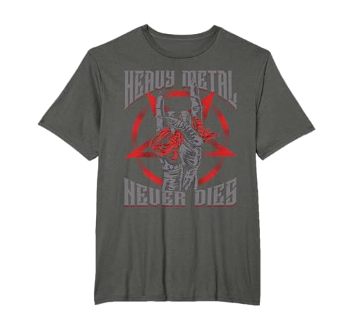 Heavy Metal Never Dies Rock Skull Metalhead Camiseta