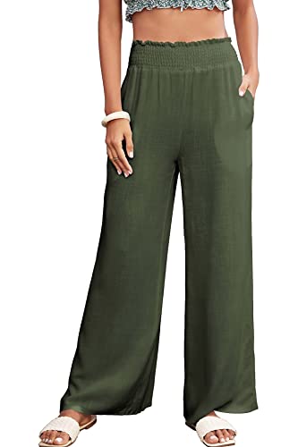 OOGUDE Pantaloni da donna in cotone e lino