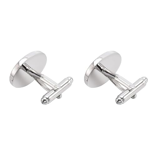 Hoite Lot de 2 boutons de manchette ovales en œil de tigre naturel poli pour homme, en argent, cristal, pour mariage, anniversaire, soirée, smoking – vue 3