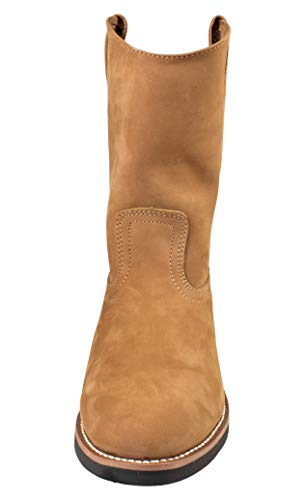 Men's Work Boots Nubuck Leather Color Cinnamon Round Toe3