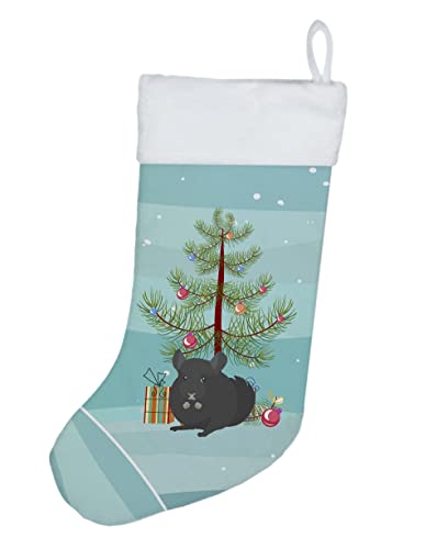 Caroline's Treasures CK4433CS Charcoal Chinchilla Merry Christmas Christmas Stocking Fireplace Hanging Stockings Christmas Season Party Decor Family Holiday Decorations