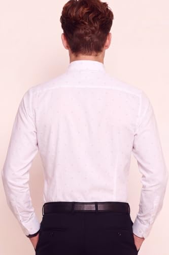 Image of Peter England Men's Cotton Slim Fit Ditsy Printed Full Sleeve Shirt