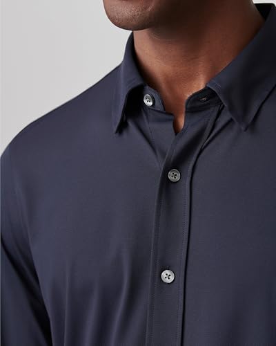 Rhone Men's Commuter Shirt, Performance Dress Shirts for Men, Machine Washable, Wrinkle Resistant, Slim Fit Button Down Shirt (True Navy, Large)3