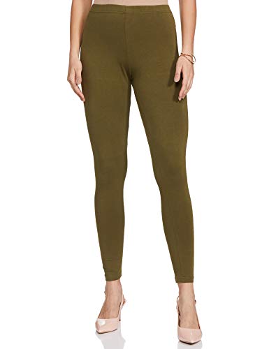 Image of GO COLORS Soft Cotton Stretch Ankle Length Leggings for Women | Breathable